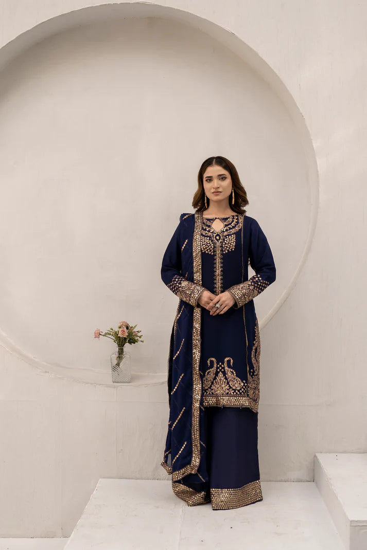 Navy Muse - 3PCS Chiffon