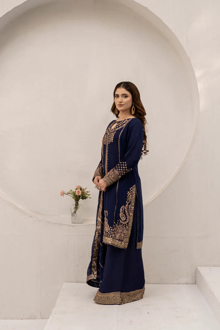 Navy Muse - 3PCS Chiffon