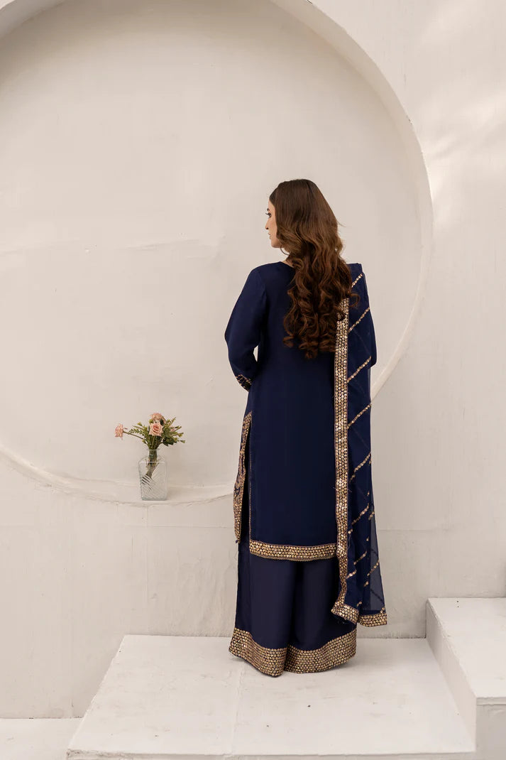Navy Muse - 3PCS Chiffon