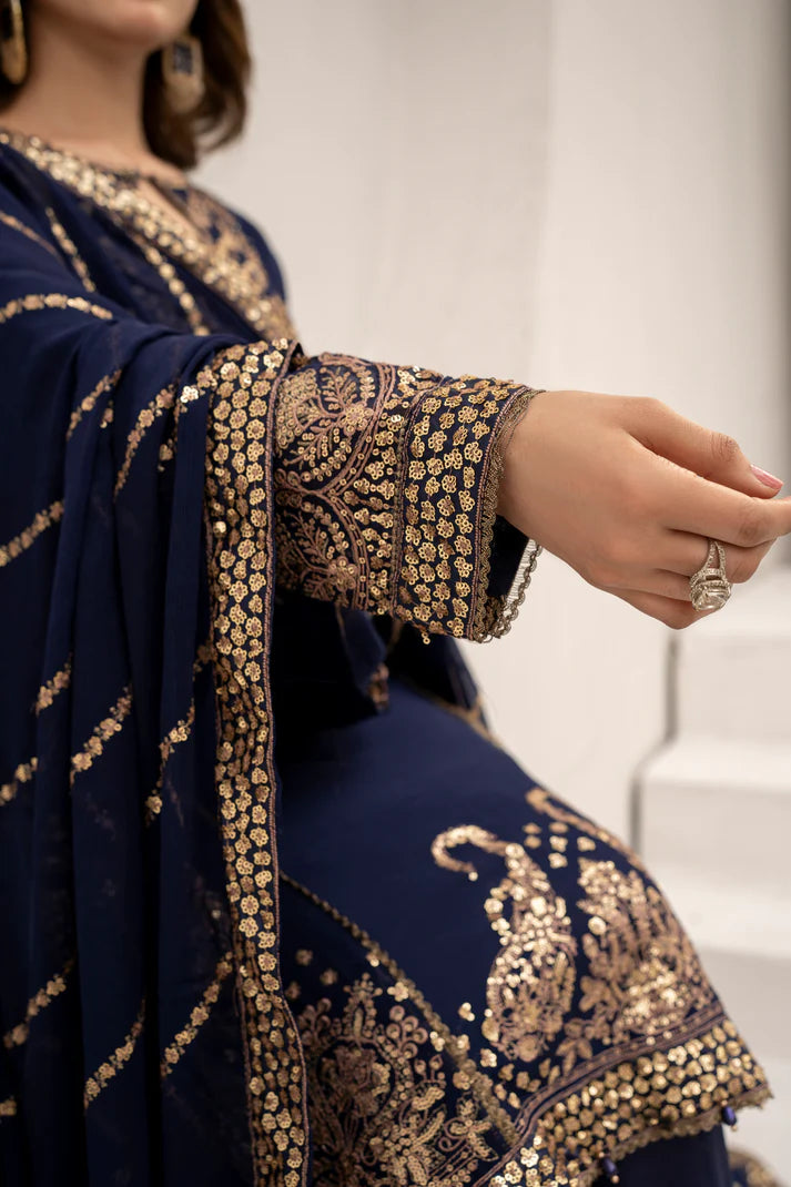 Navy Muse - 3PCS Chiffon