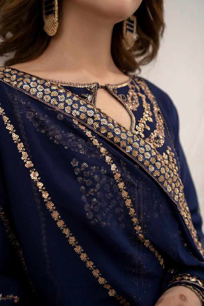 Navy Muse - 3PCS Chiffon