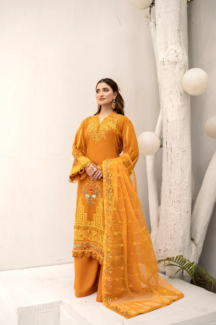 Mustard bloom - 3PCS Chiffon