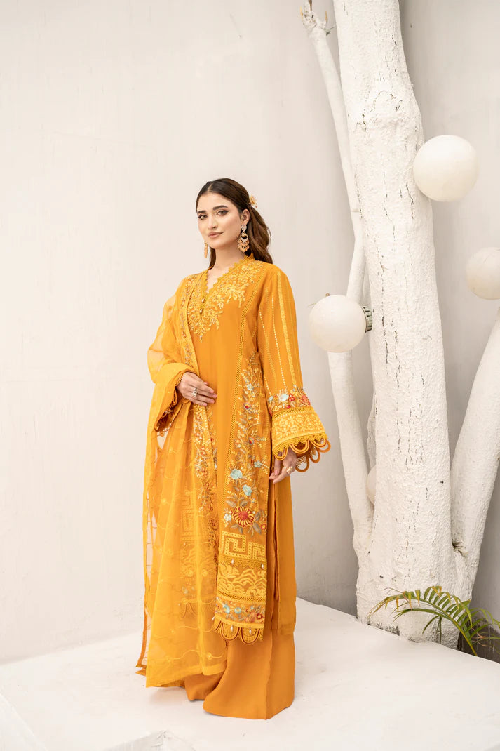 Mustard bloom - 3PCS Chiffon