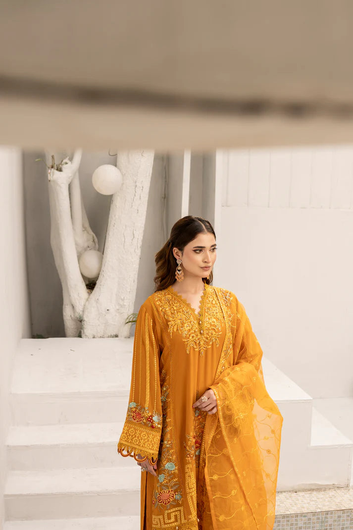 Mustard bloom - 3PCS Chiffon