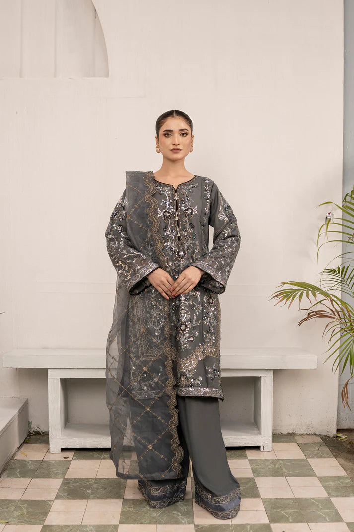Grey Grace - 3PCS Chiffon