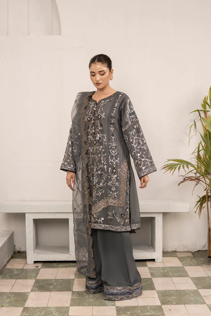 Grey Grace - 3PCS Chiffon