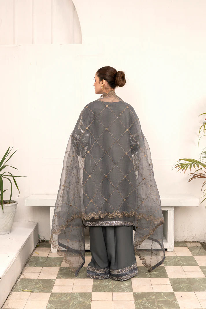 Grey Grace - 3PCS Chiffon