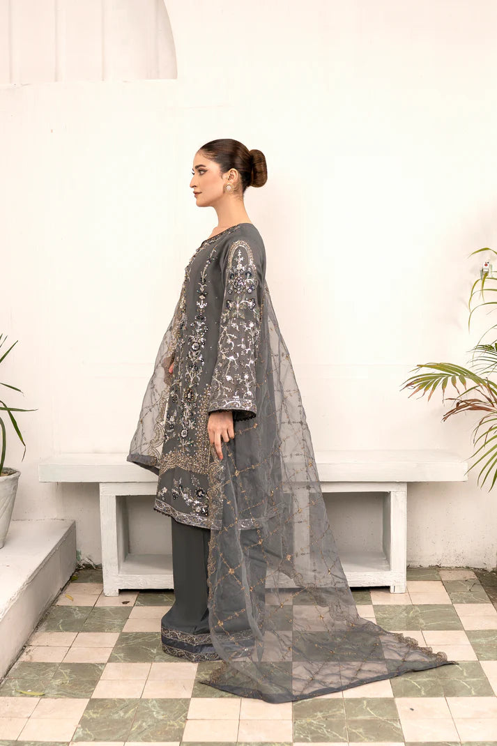 Grey Grace - 3PCS Chiffon
