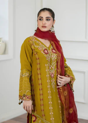 PH-Floral Mehndi - 3PC CHIFFON